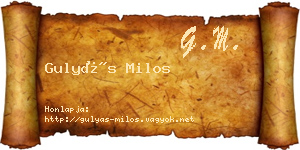 Gulyás Milos névjegykártya